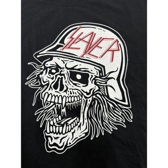 Vintage Y2K Slayer Slatanic Wehrmacht Skull Soldier Band Tee Album Tour Concert - Picture 4 of 16